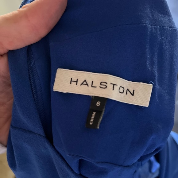 Halston Alix Cross Neck Crepe Mini Dress Sz. 6 - Picture 5 of 6